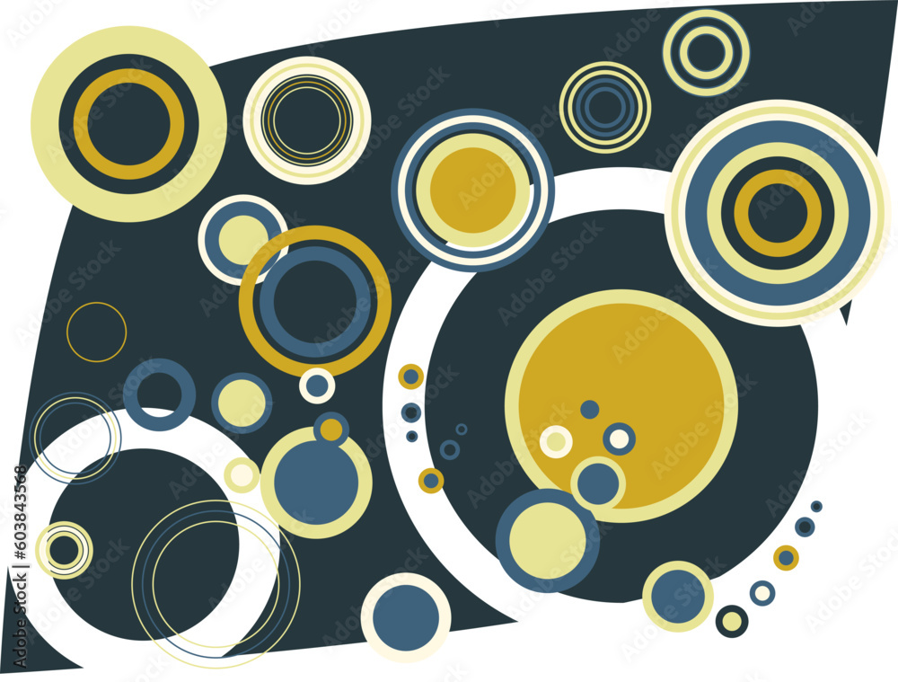 Obraz premium Retro vector rings with various harmonious color combination.