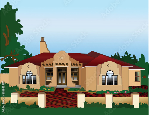 Typical home found in the Southwestern USA made with adobe bricks which kept the home cool in the arid heat.