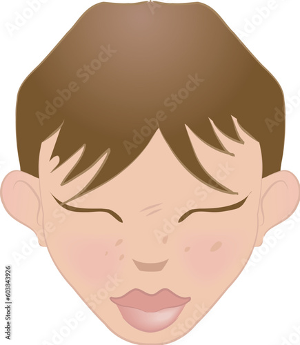 An illustration of a human face, no meshes used