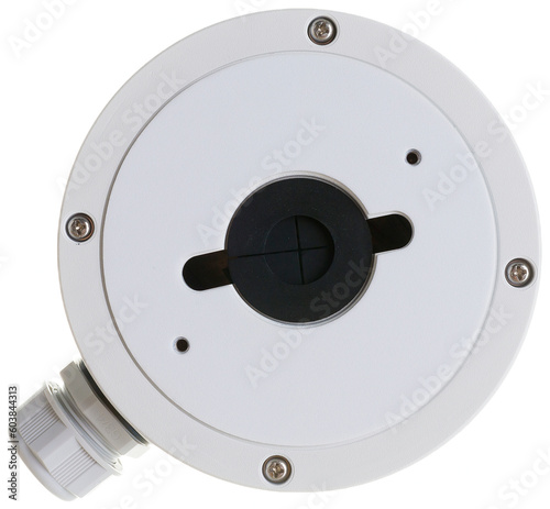 round recessed ceiling spotlight on a white background