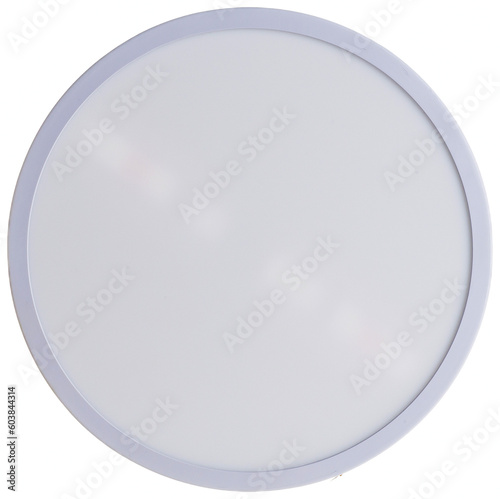 round recessed ceiling spotlight on a white background