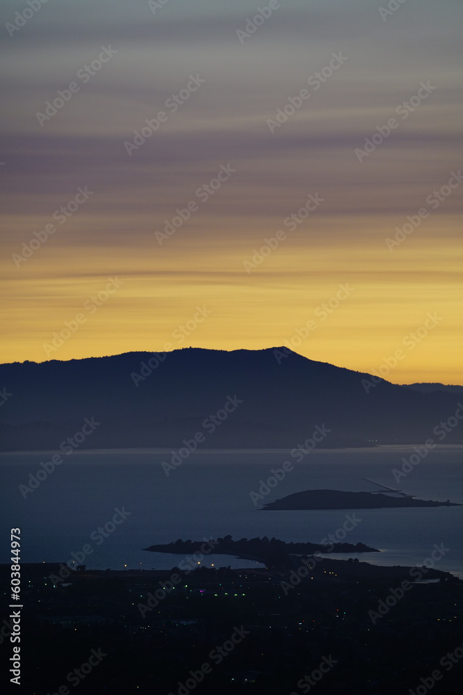 Sunset view at Grizzly Peak in Berkeley, California Sunset view at Grizzly Peak in Berkeley, California
