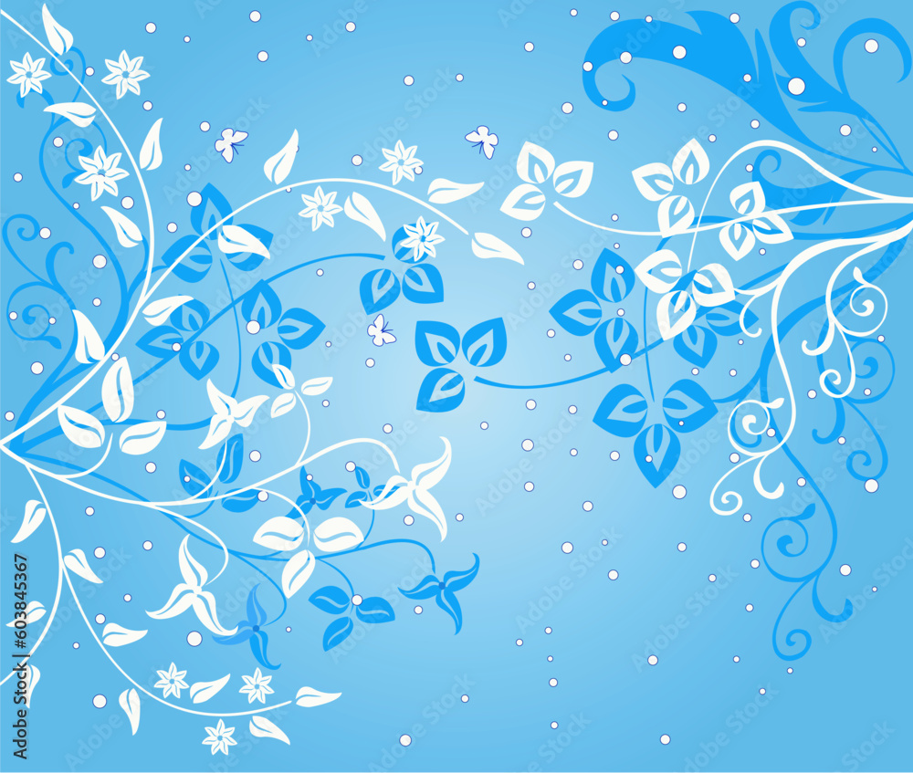 Abstract art design floral background - vector Abstract art design floral background - vector