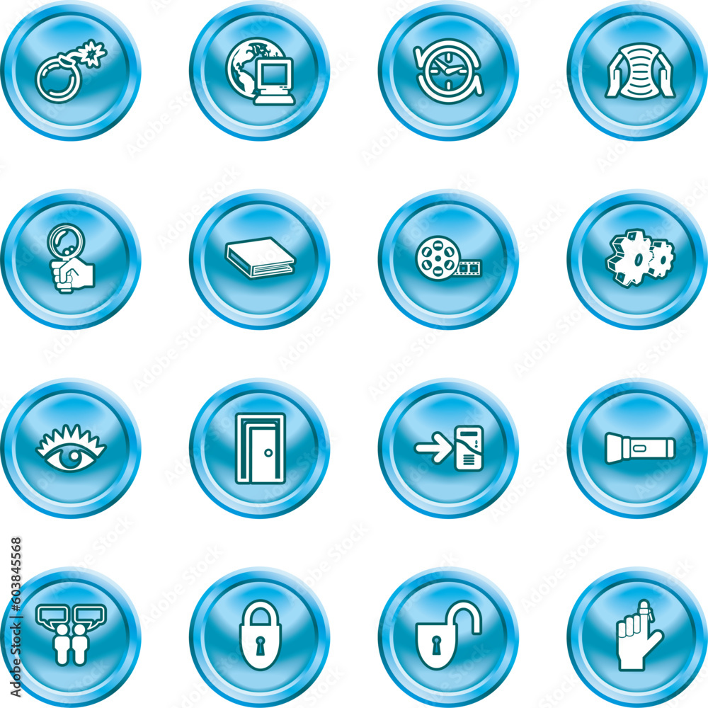 A set of computer and internet icons