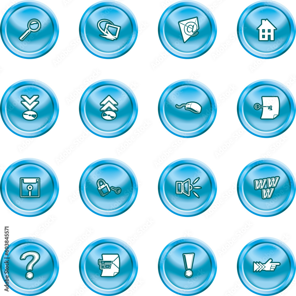 A set of computer and internet icons A set of computer and internet icons