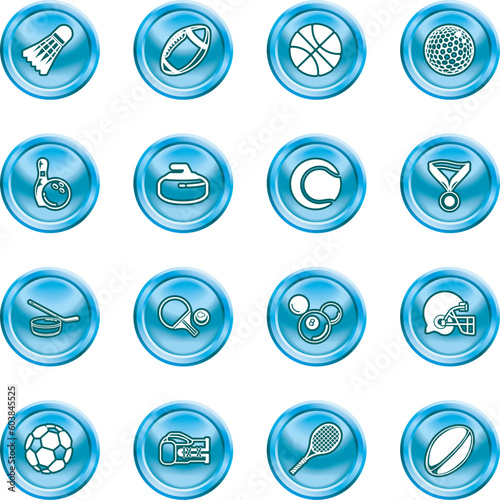 series of icons or design elements relating to sports