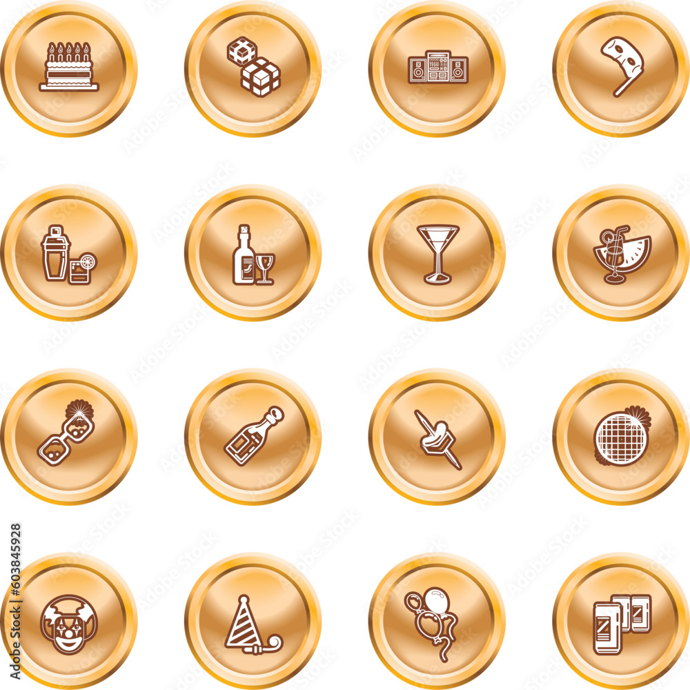 Fun icons or design elements relating to parties Fun icons or design elements relating to parties