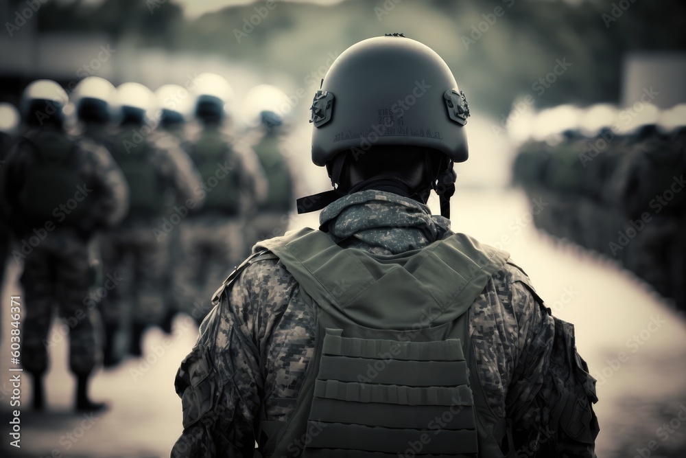 Soldier from behind Soldier from behind
