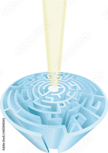 A maze with something very rewarding in the centre (indicated by beam of light)