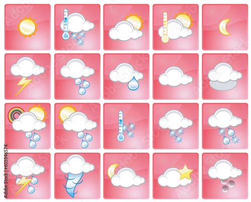Set of different weather icons