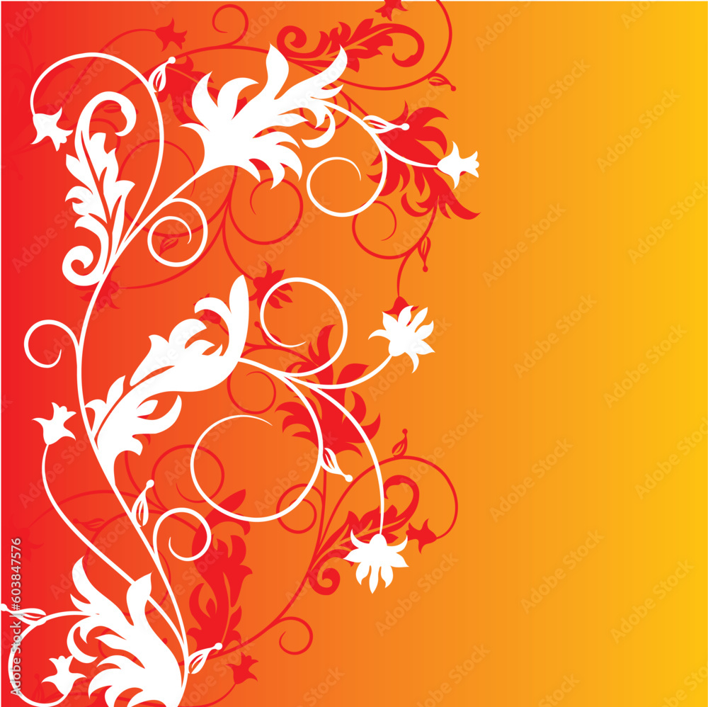 Floral abstract background, vector illustration