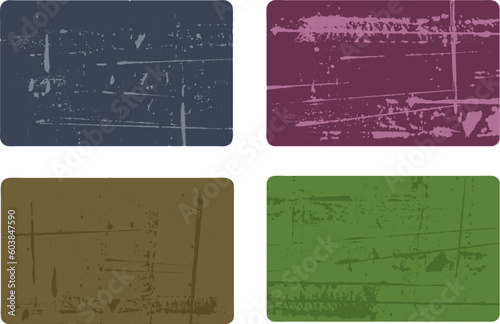 Grunge elements - 4 Transparent Grunge business cards colors can be easily changed