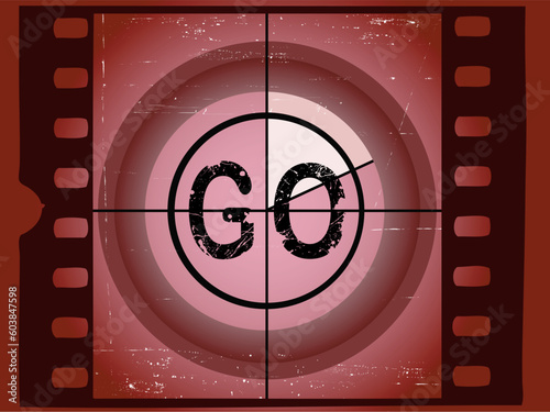 Old Red Scratched Film Countdown - Go