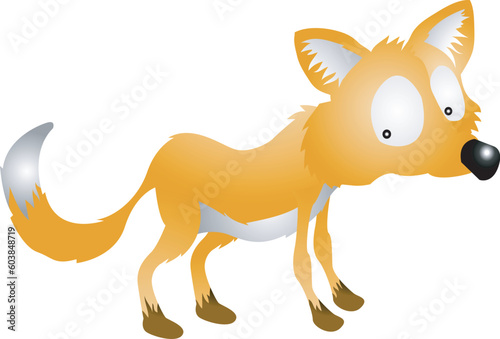 A vector illustration of a cute cartoon fox character