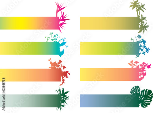 colorful banners with flower silhouettes