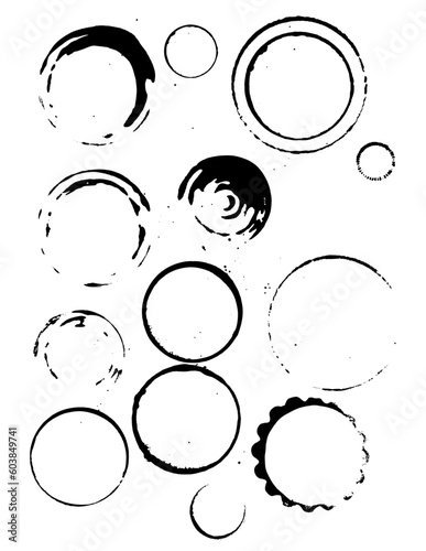 Vectorized Cup Stains made with ink on paper.