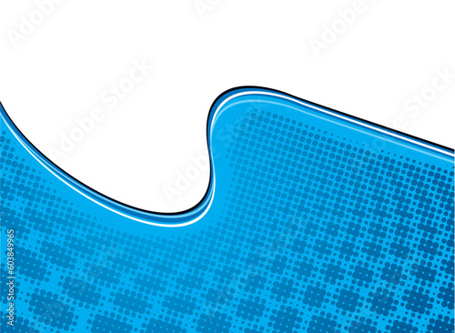 Ocean wave abstract style illustration with copy space