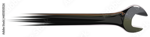 A wrench going fast (vector).