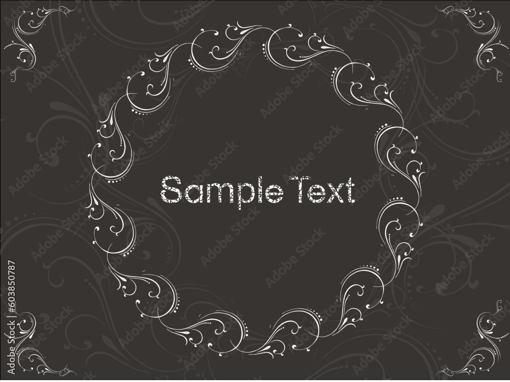 This is vector illustration of floral pattern sample text