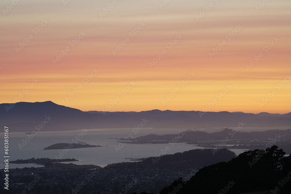 Watching the sunset at the Berkeley Hills in California