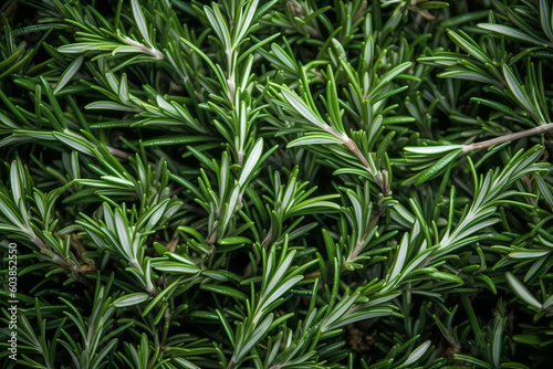 Fresh rosemary leaves filling the entire frame  fresh herbs  generative AI
