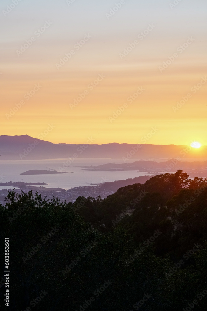 Watching the sunset at Grizzly Peak in Berkeley, California
