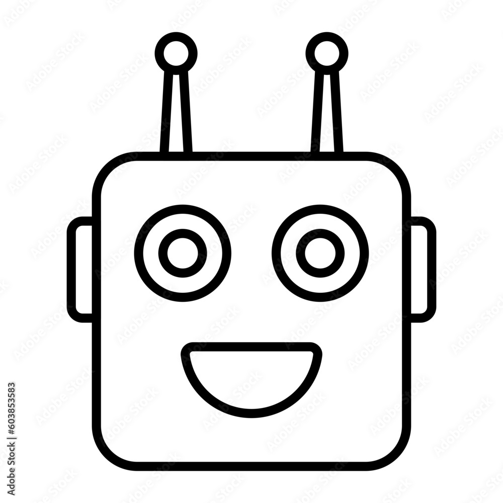 Obraz premium Robot Head Thin Line Icon