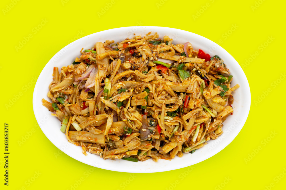 Spicy bamboo shoot salad. Thai food Spicy bamboo shoot salad. Thai food