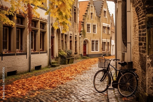 Amidst the enchanting allure of Amsterdam  a serene Dutch street whispers tales. Ai generated.
