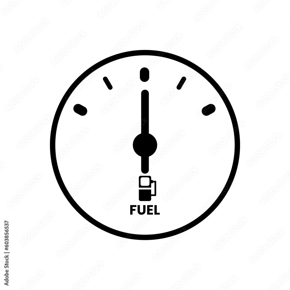 Analog Fuel Tank Gauge outline icon. Vehicle dashboard oil level