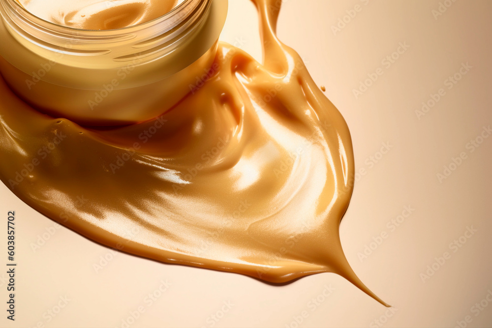 The texture of cream lipstick or cream blush. Generative AI The texture of cream lipstick or cream blush. Generative AI