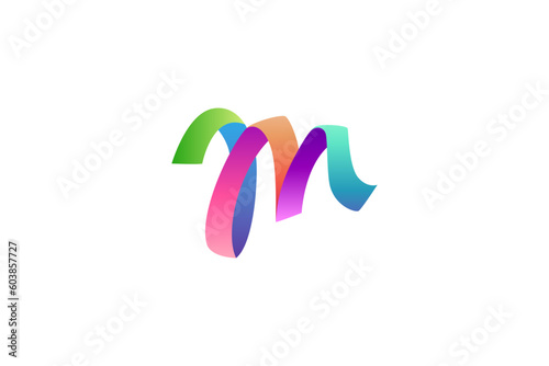 modern m letter logo design with colorful gradient
