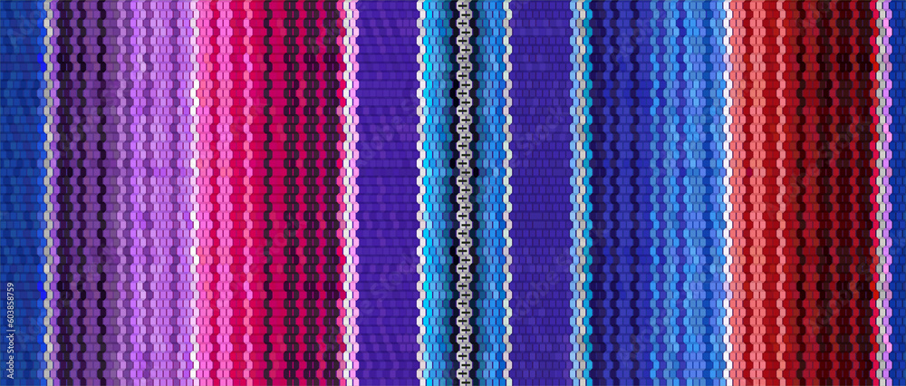 Realistic mexican blanket stripes seamless pattern.
Blanket stripes horizontal template.