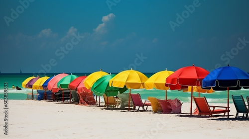 umbrellas on the beach in summer © Regina