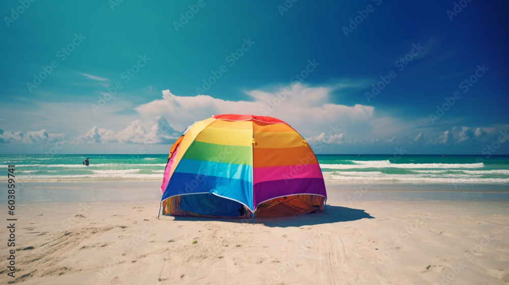 umbrella on the beach in summer