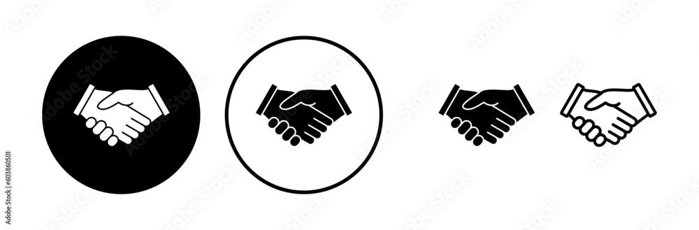 Hand shake icon vector. business handshake. contract agreement. partnership