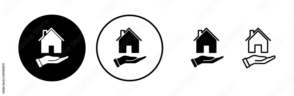 Home insurance icon vector. home shield protect logo Home insurance icon vector. home shield protect logo