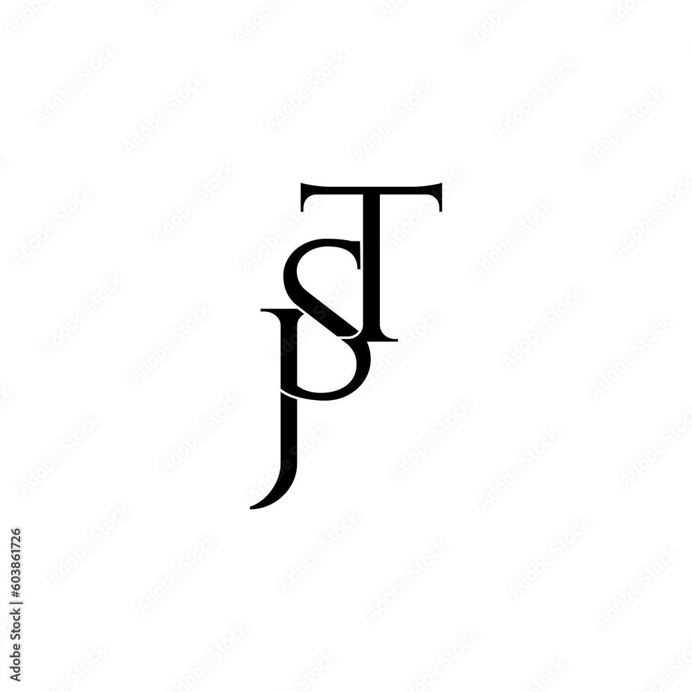 jst initial letter monogram logo design