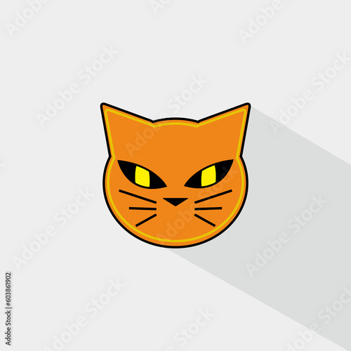Orange Cat Head Icons Vector