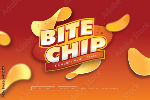 Snack Bite Chip Text style effect editable