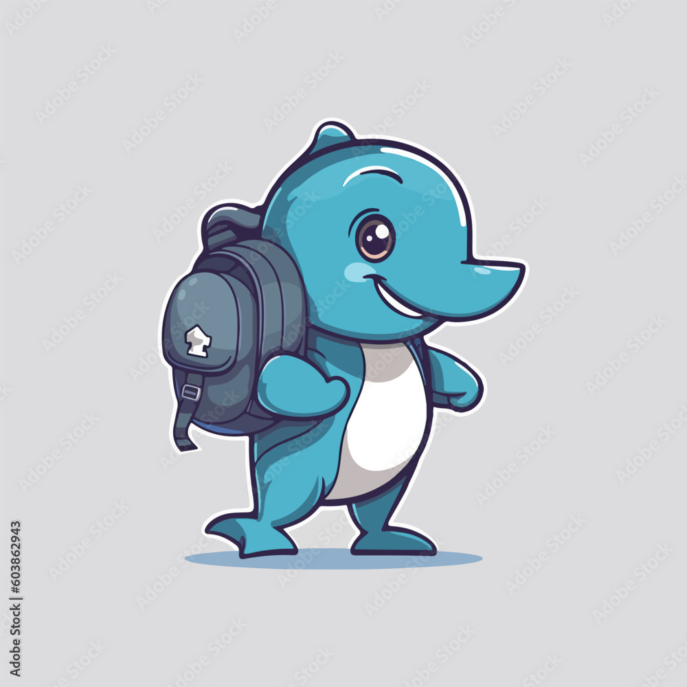 Cute dolphin mascot character for tour company. Cute dolphin mascot character for tour company.