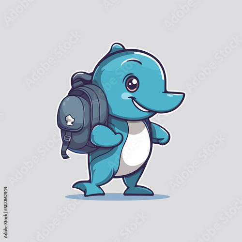 Cute dolphin mascot character for tour company.