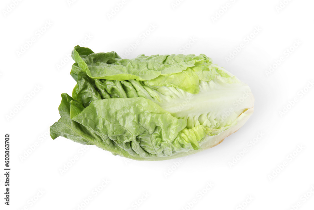 Fresh green romaine lettuce isolated on white, top view Fresh green romaine lettuce isolated on white, top view