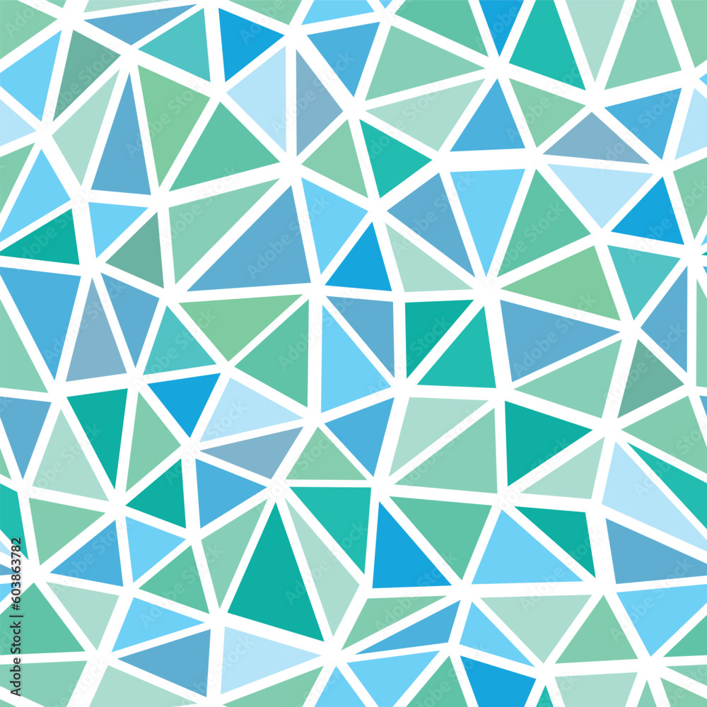 Green and Blue Low Poly Mosaic Seamless Vector Repeat Pattern Green and Blue Low Poly Mosaic Seamless Vector Repeat Pattern