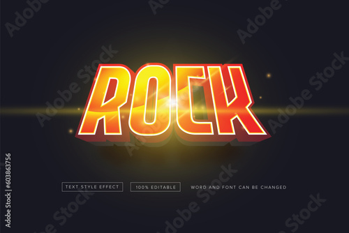 Vector Fire Rock Text style Effect Editable