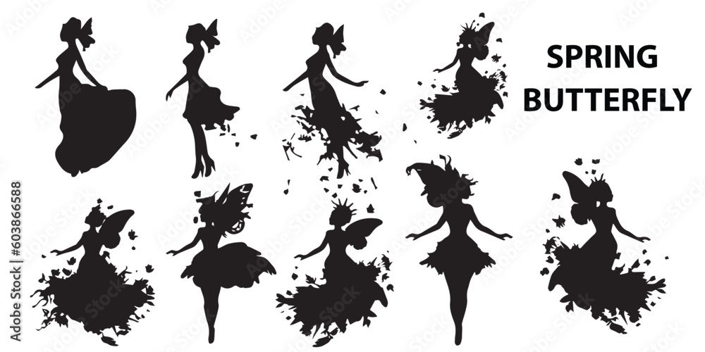 Silhouettes of a dancing girl vector design. Silhouettes of a dancing girl vector design.