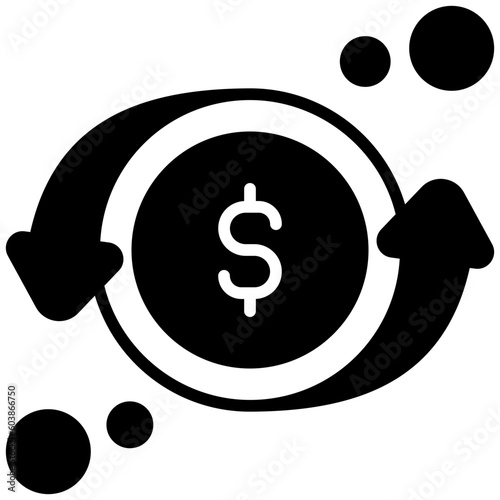 return on investment solid line icon