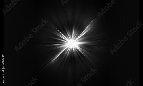 Lens flare glowing spark light effect. Laser beams, horizontal light rays. Beautiful light flares.	
