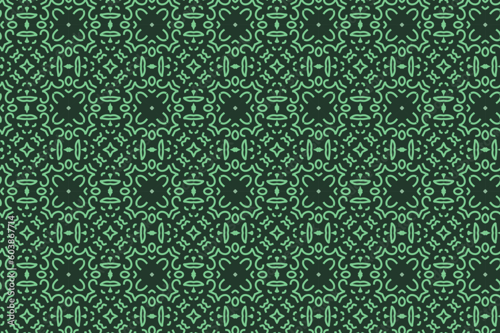 Floral pattern vector with green color. 