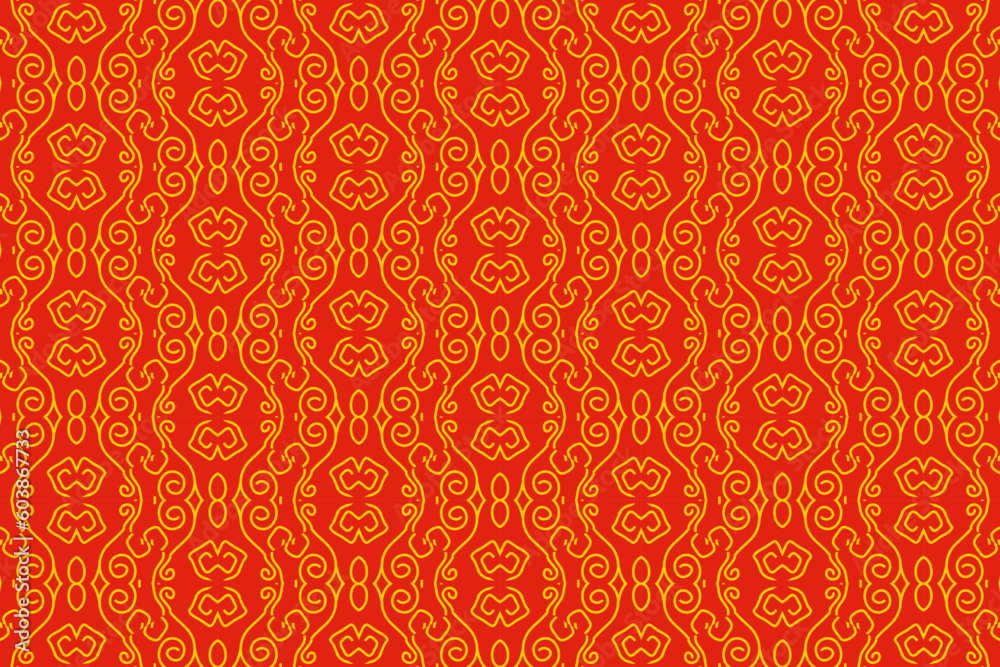 Red and orange background with swirls. Seamless pattern in vector illustration. A vibrant background with swirling patterns, perfect for adding a dynamic and energetic feel to various design projects.